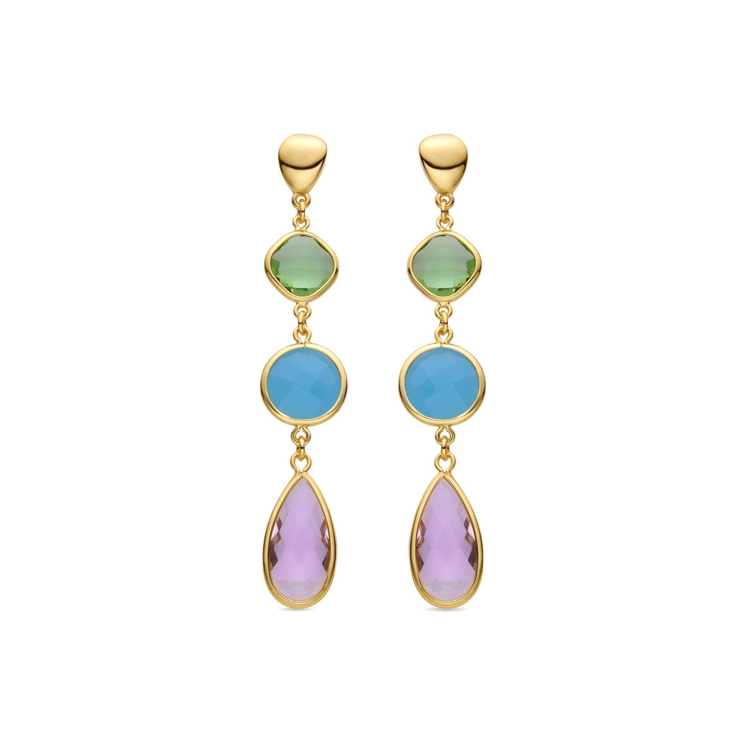 Pendientes acabados en oro amarillo 18k