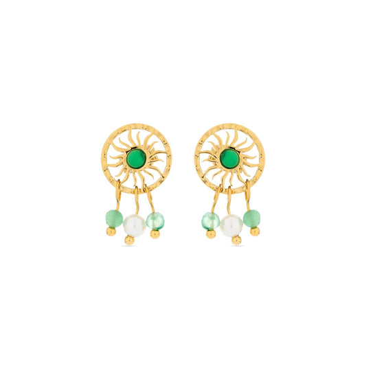 Pendientes acabados en oro amarillo 18k