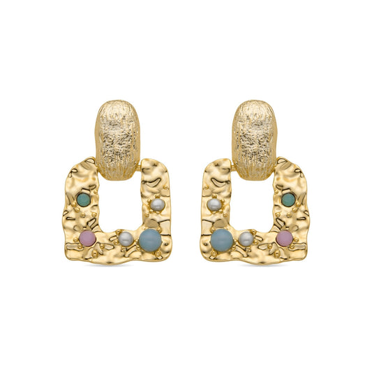 Pendientes acabados en oro amarillo 18k