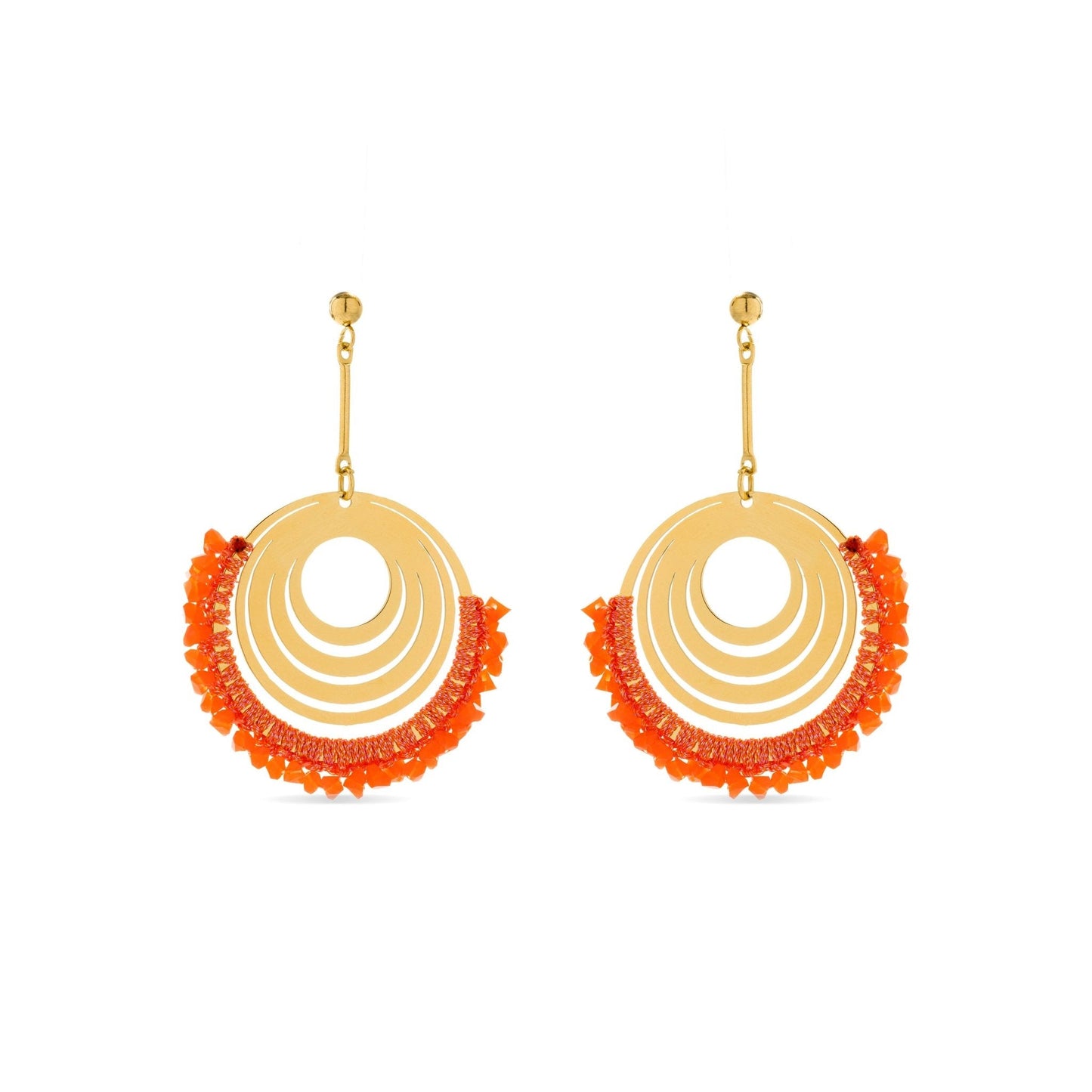 Pendientes acabados en oro amarillo 18k