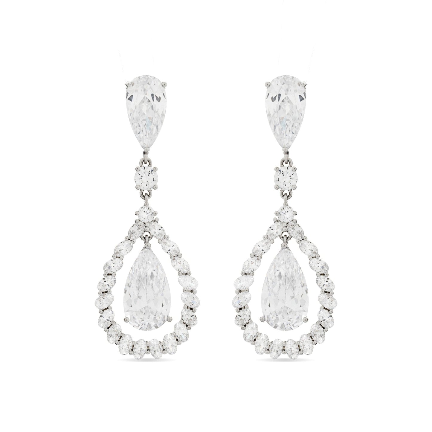 Pendientes acabados en rodio