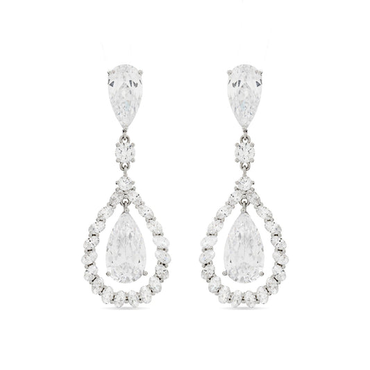 Pendientes acabados en rodio