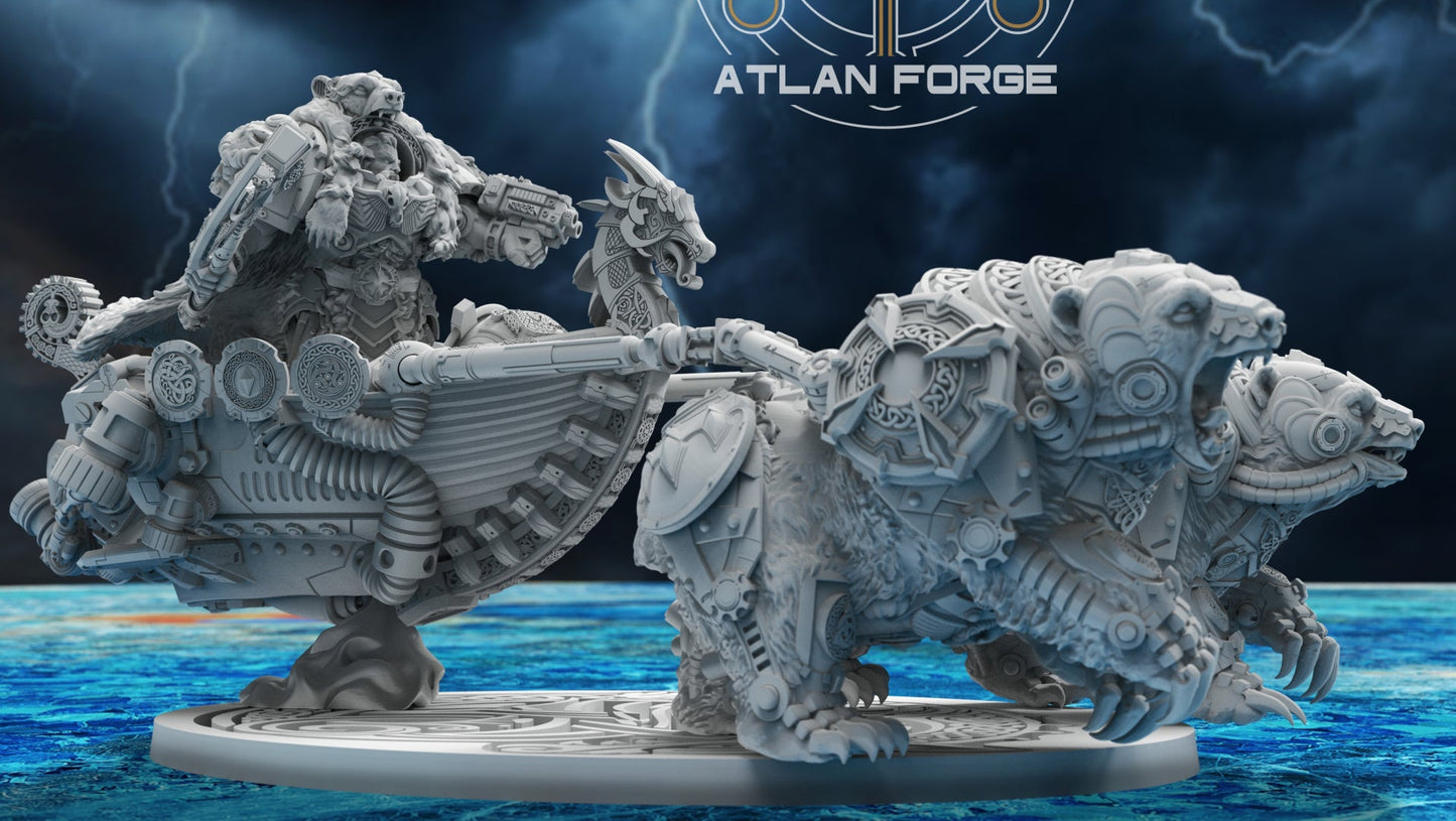 Endre Isklaw on the Bear Chariot, Atlan Forge