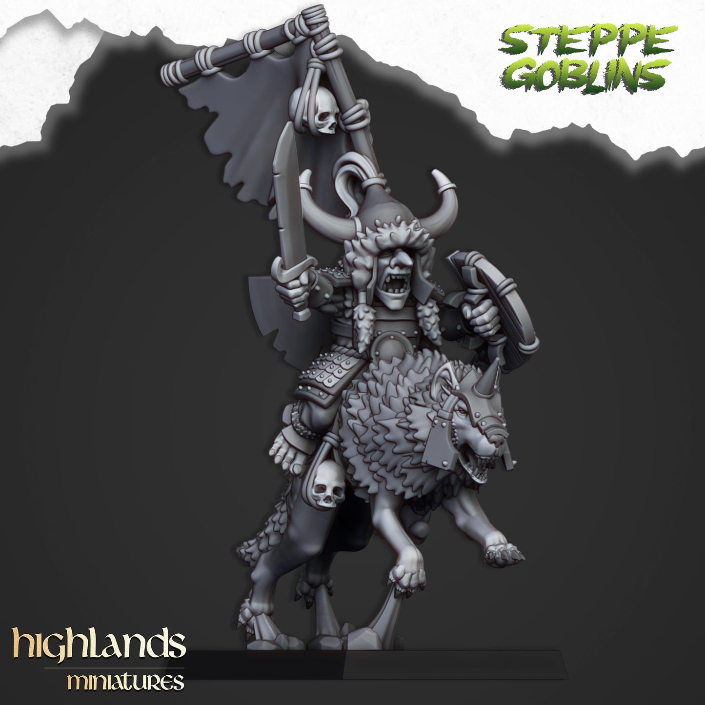 Steppe goblin khan, Highlands Miniatures